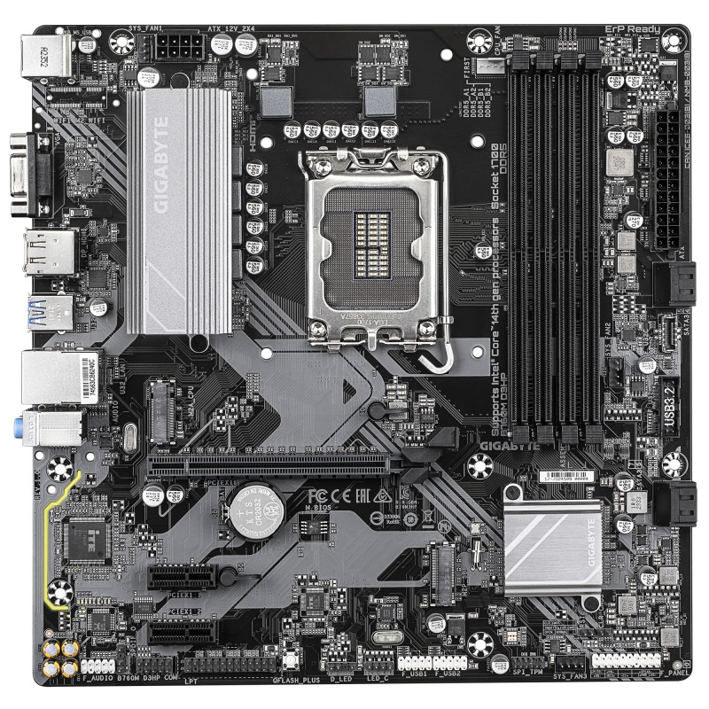 MOTHERBOARD GIGABYTE (B760M D3HP) SOCKET 1700, 4*DDR5 5600MHZ, HDMI, VGA, DP,MICRO ATX image 4
